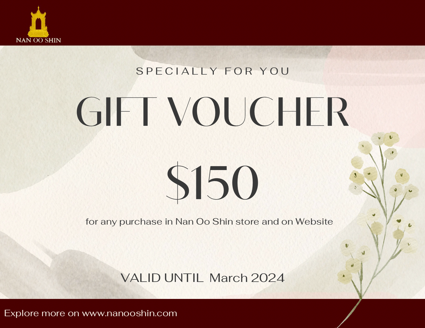 Nan Oo Shin Gift Voucher ($150)