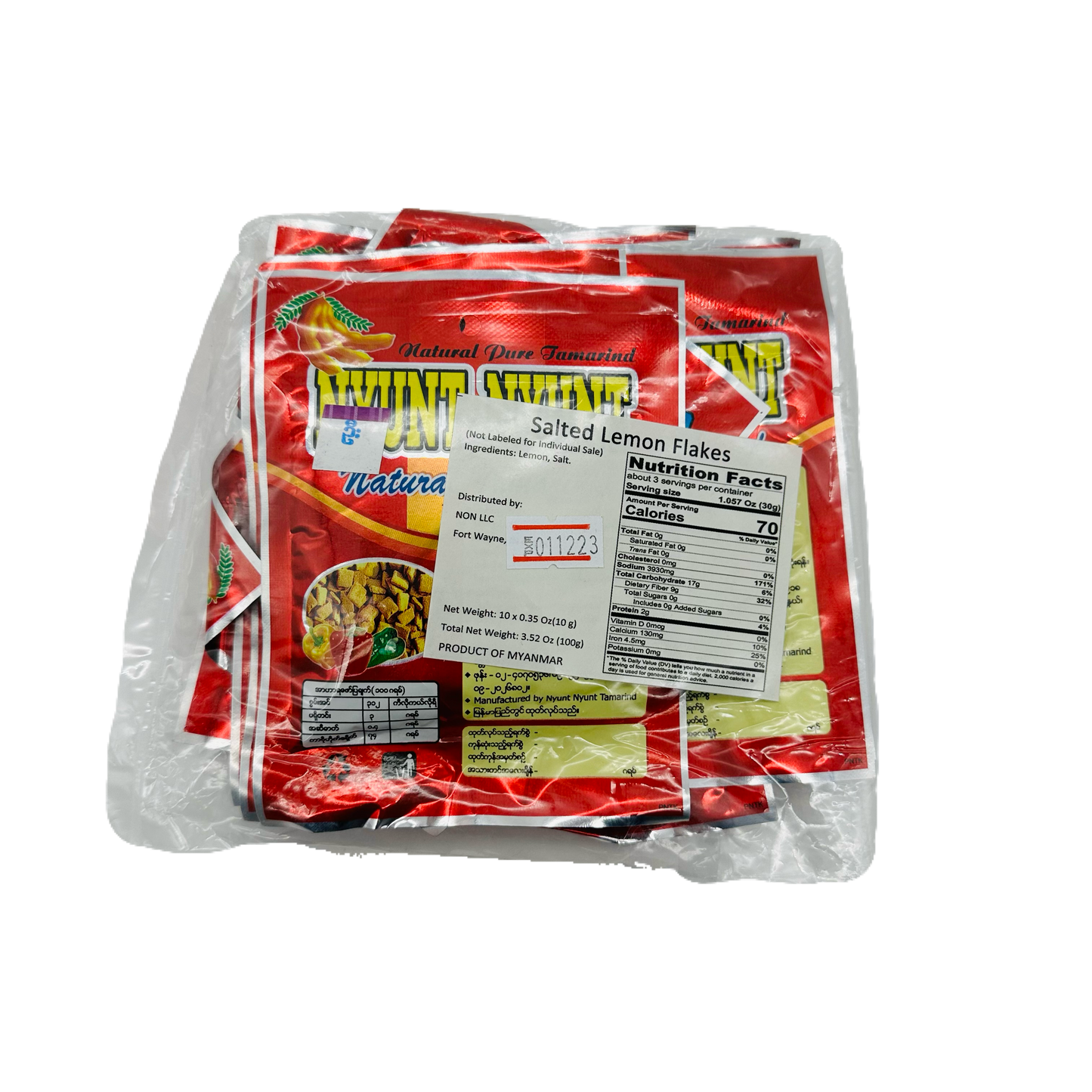 Nyunt Nyunt (Salted Lemon Flakes), ညွန့်ညွန့် (အစေ့လွတ် ဆေး မန်ကျည်း))