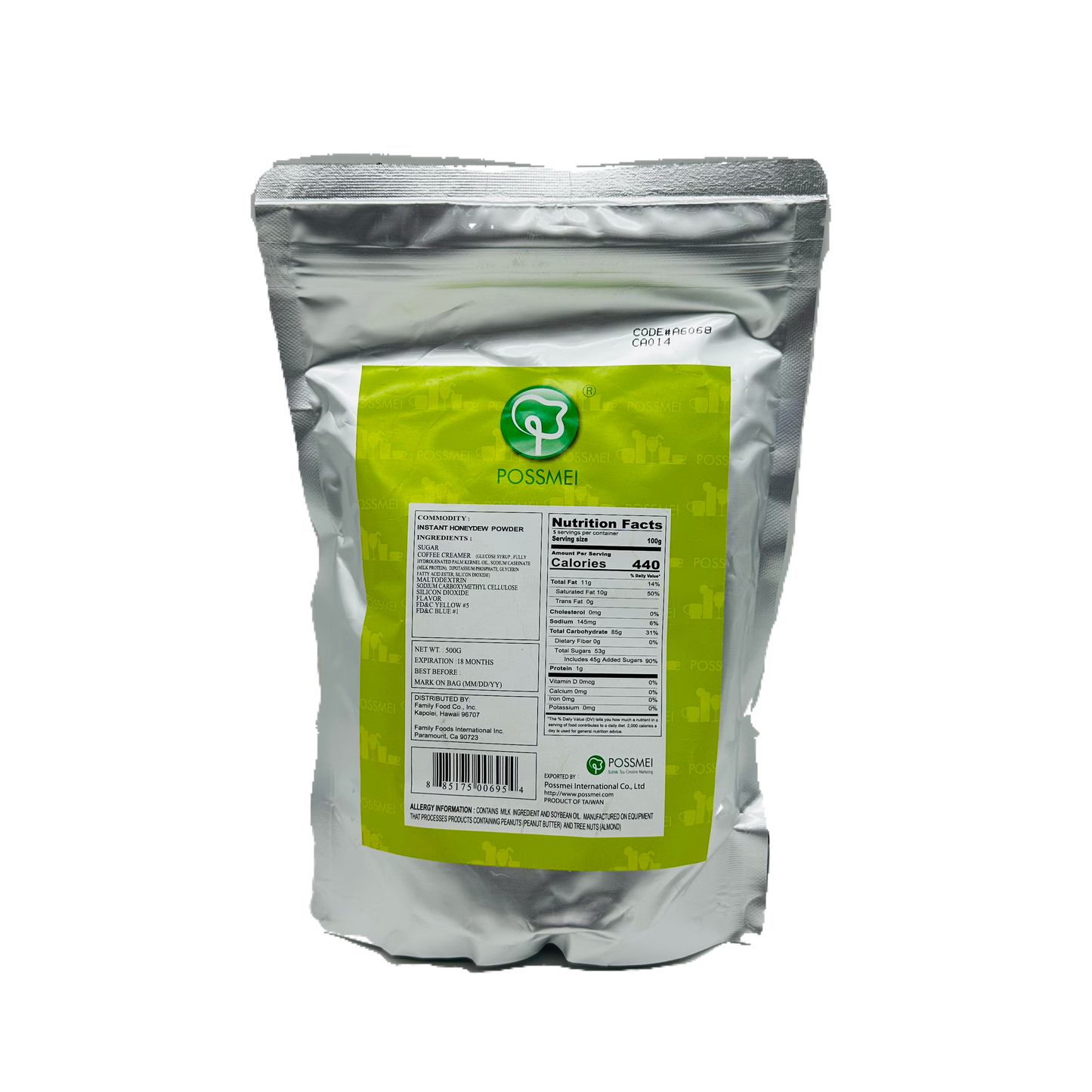 Possmei Bubble Tea Mix Instant Powder (Honeydew)