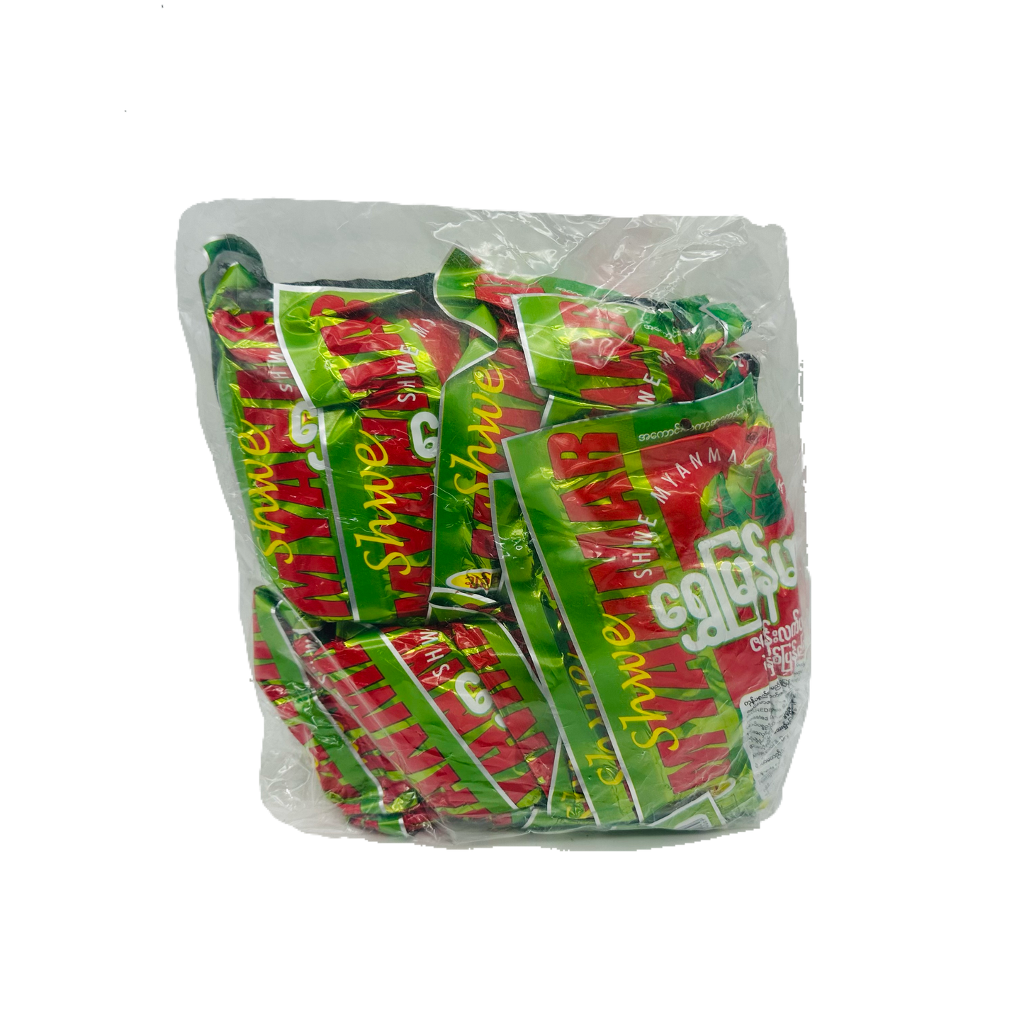 Shwe Myanmar (Pickled Tea 8 Pack)/ ရွှေမြန်မာ (ဇန်ယန်းလက်ဖက်နှင့် နှစ်ပြန်ကြော်)