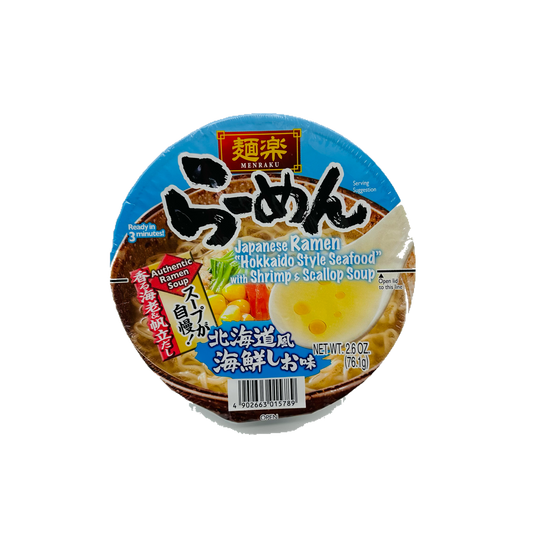 Menraku Japanese Ramen Hokkaido Style Seafood with Shrimp & Scallop Soup