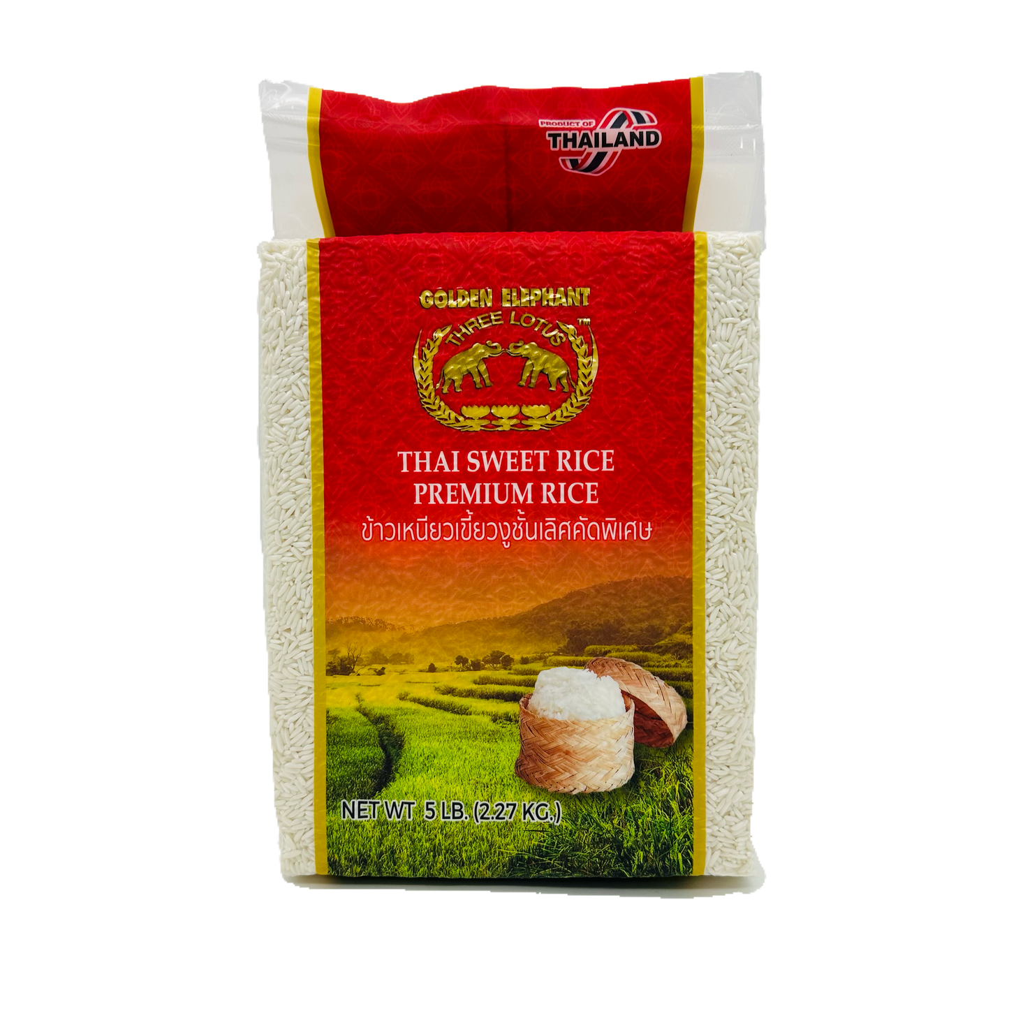 Golden Elephant Three Lotus Thai Sweet Rice Premium Rice